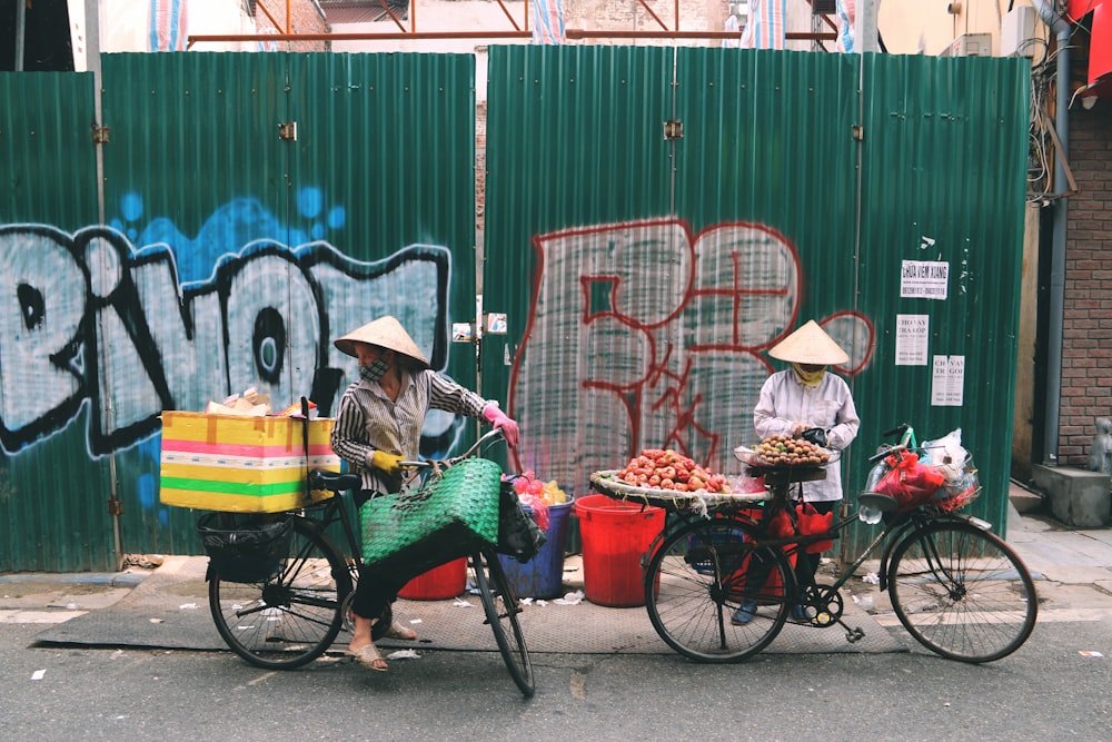 two black bicycles