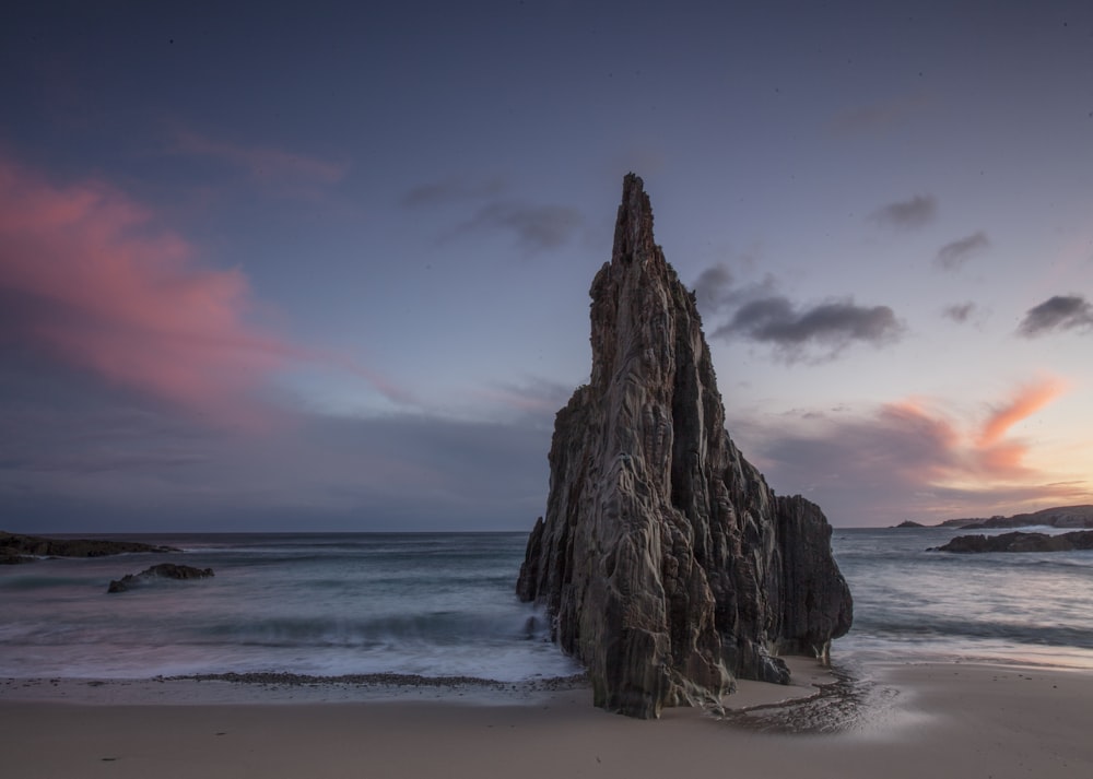 rock formation on seashore