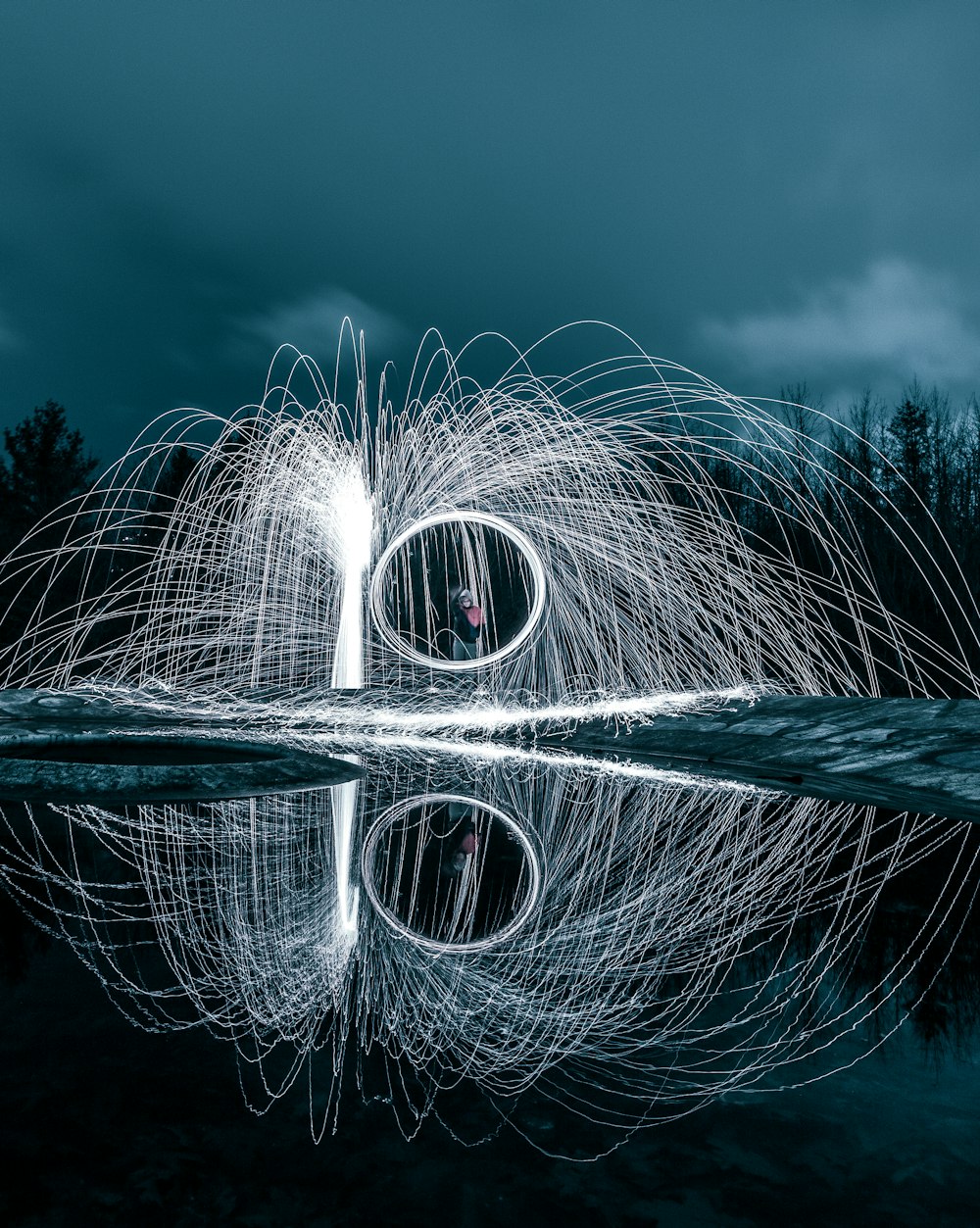 time-lapse photograph of sparkler
