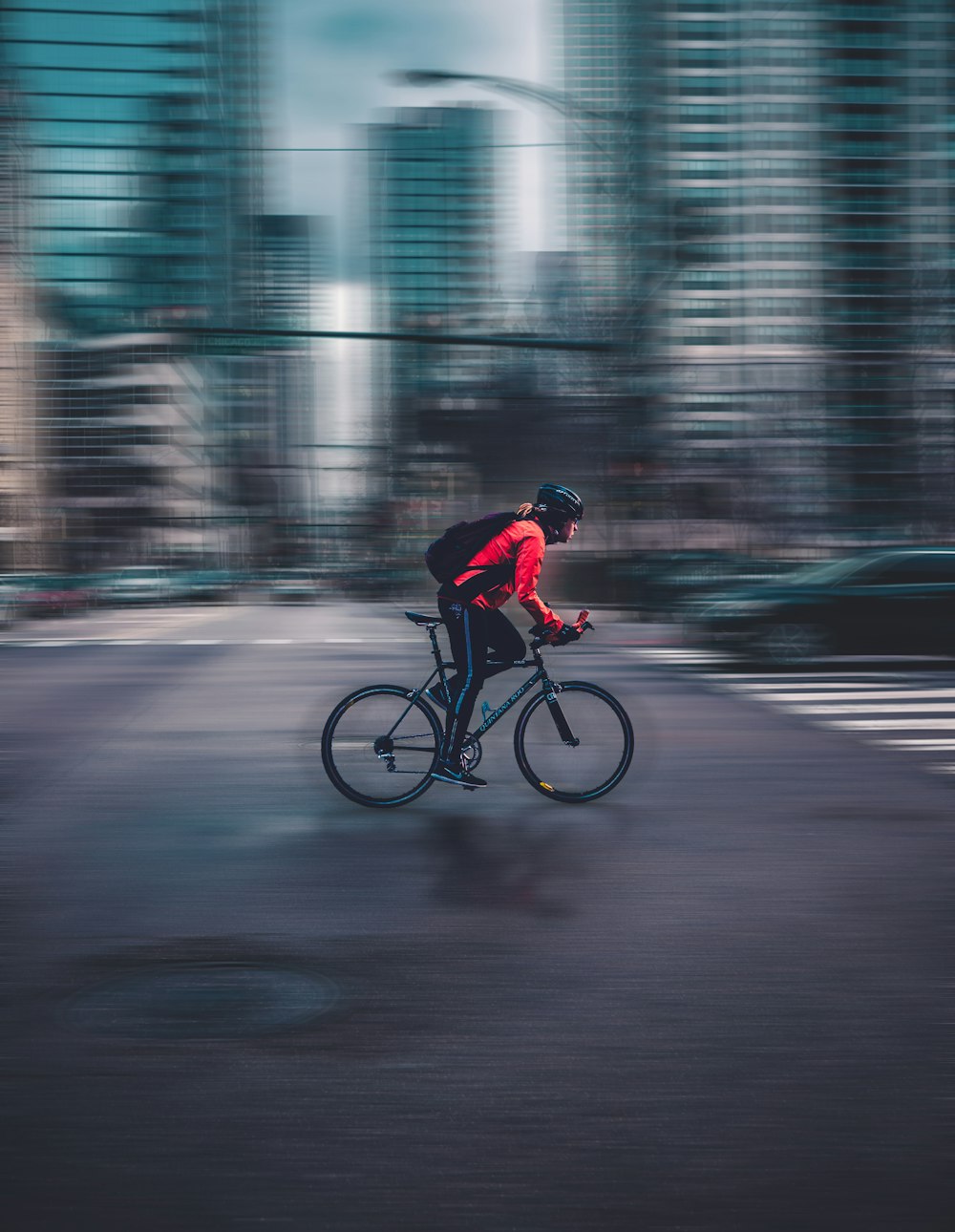 Person, die nFahrrad fährt