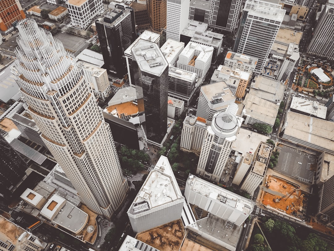 aerial view of buildings,