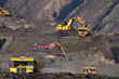 photography of excavators at mining area