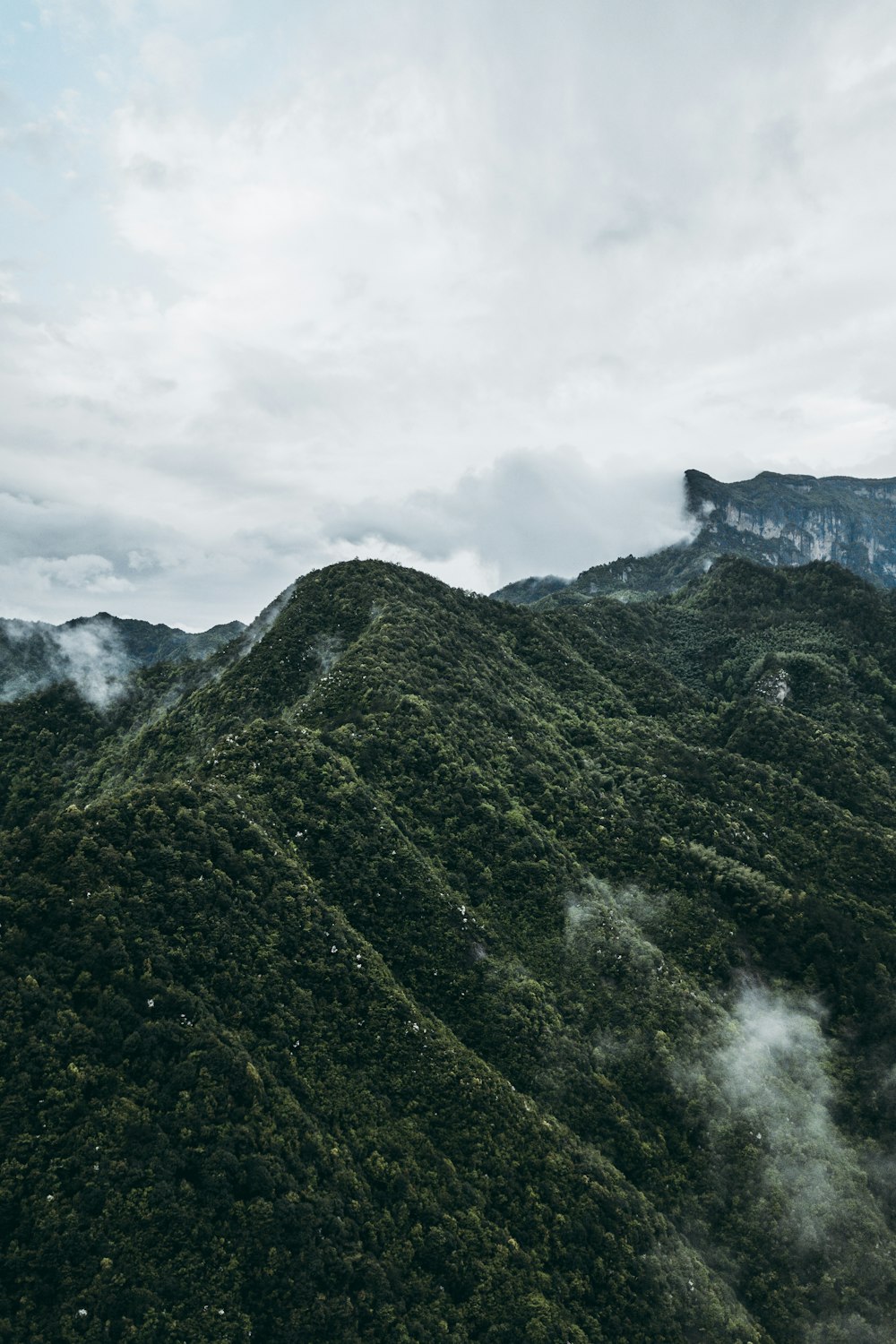 aerial view of hills