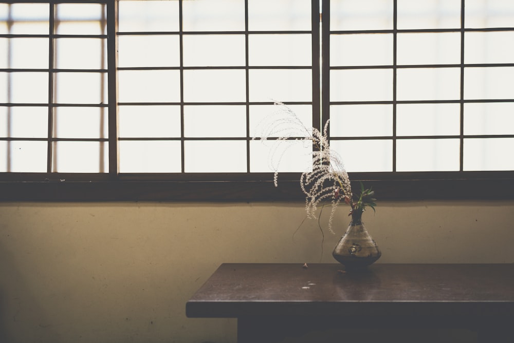 brown table decoration on table