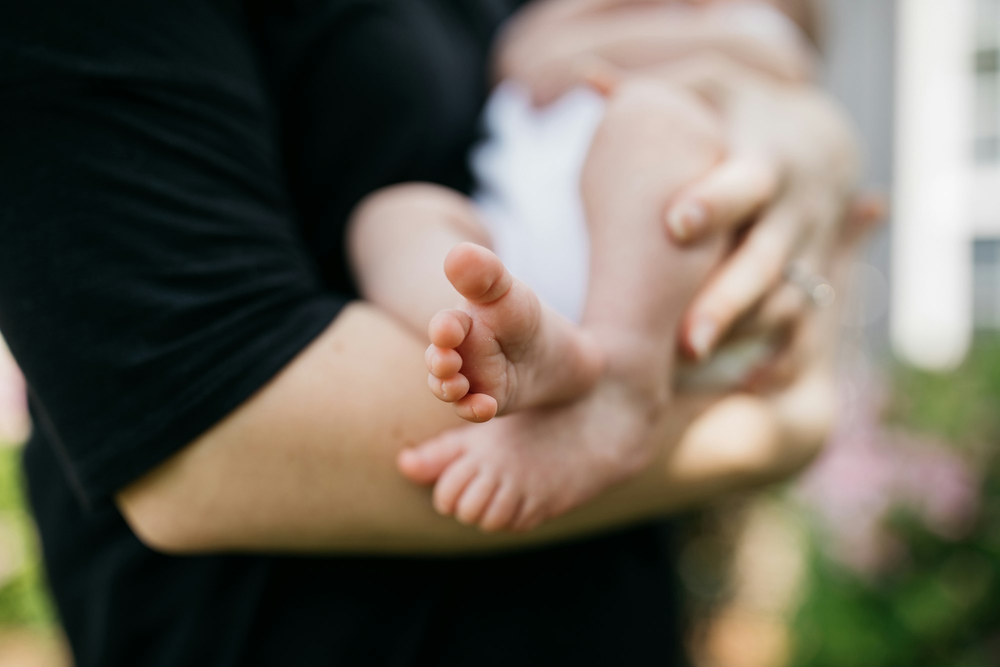 Blurred image of mom breastfeeding her baby