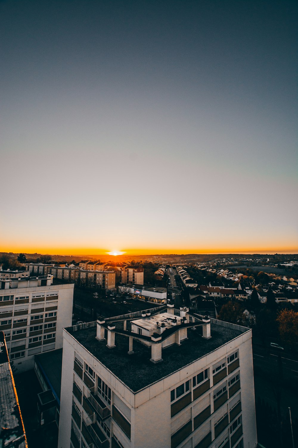 aerial view photography of high rise building during golden hour