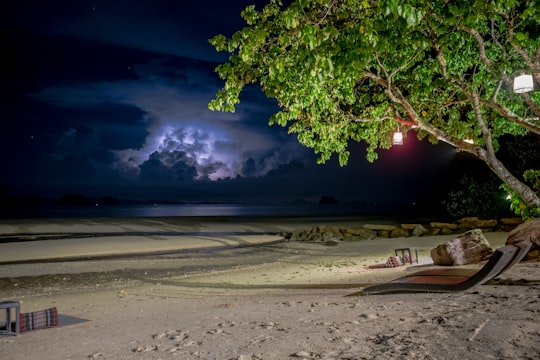 empty beach beds in Krabi Thailand