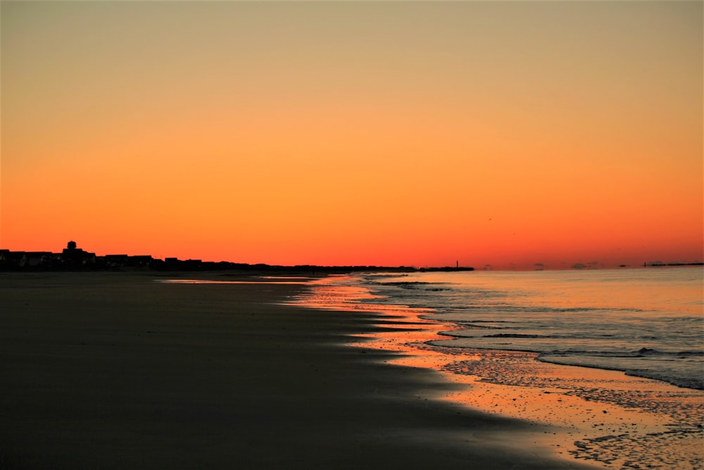 photo of shoreline during golden hour