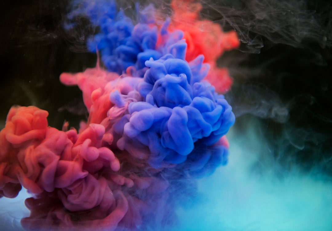 red and blue smoke bombs