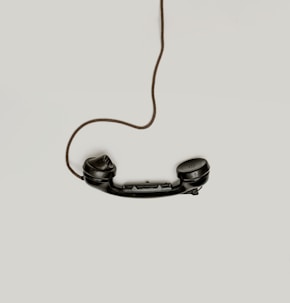 black corded telephone