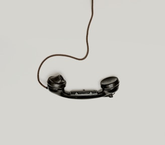 black corded telephone