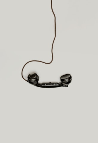 black corded telephone