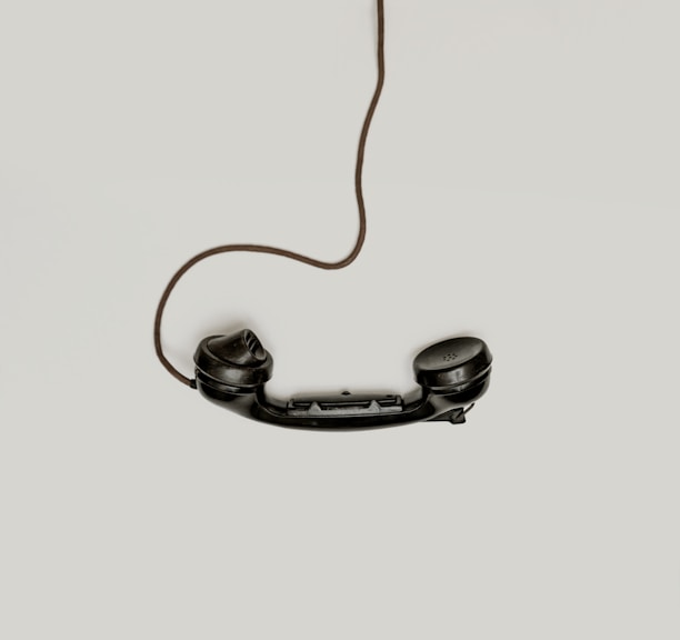 black corded telephone
