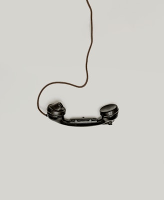 black corded telephone