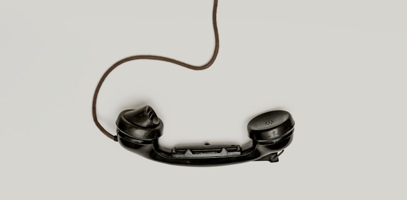 black corded telephone