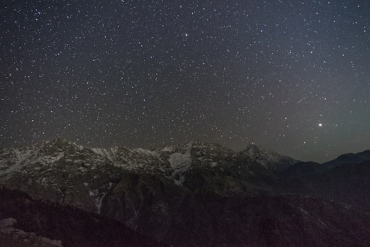 mountain ranges during nighttime in Triund India