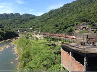 A scenic view of a train traveling through Nigeria.