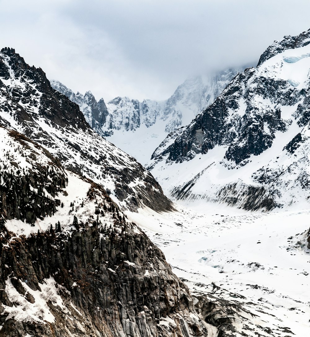 mountain covered by snow