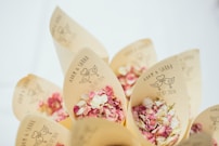 pink and white floral on bouquet