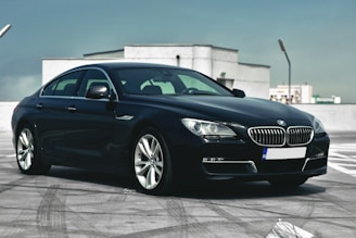 black BMW sedan