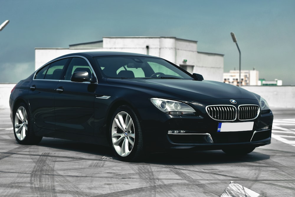 black BMW sedan