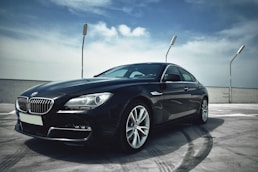 black BMW sedan