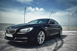 black BMW sedan