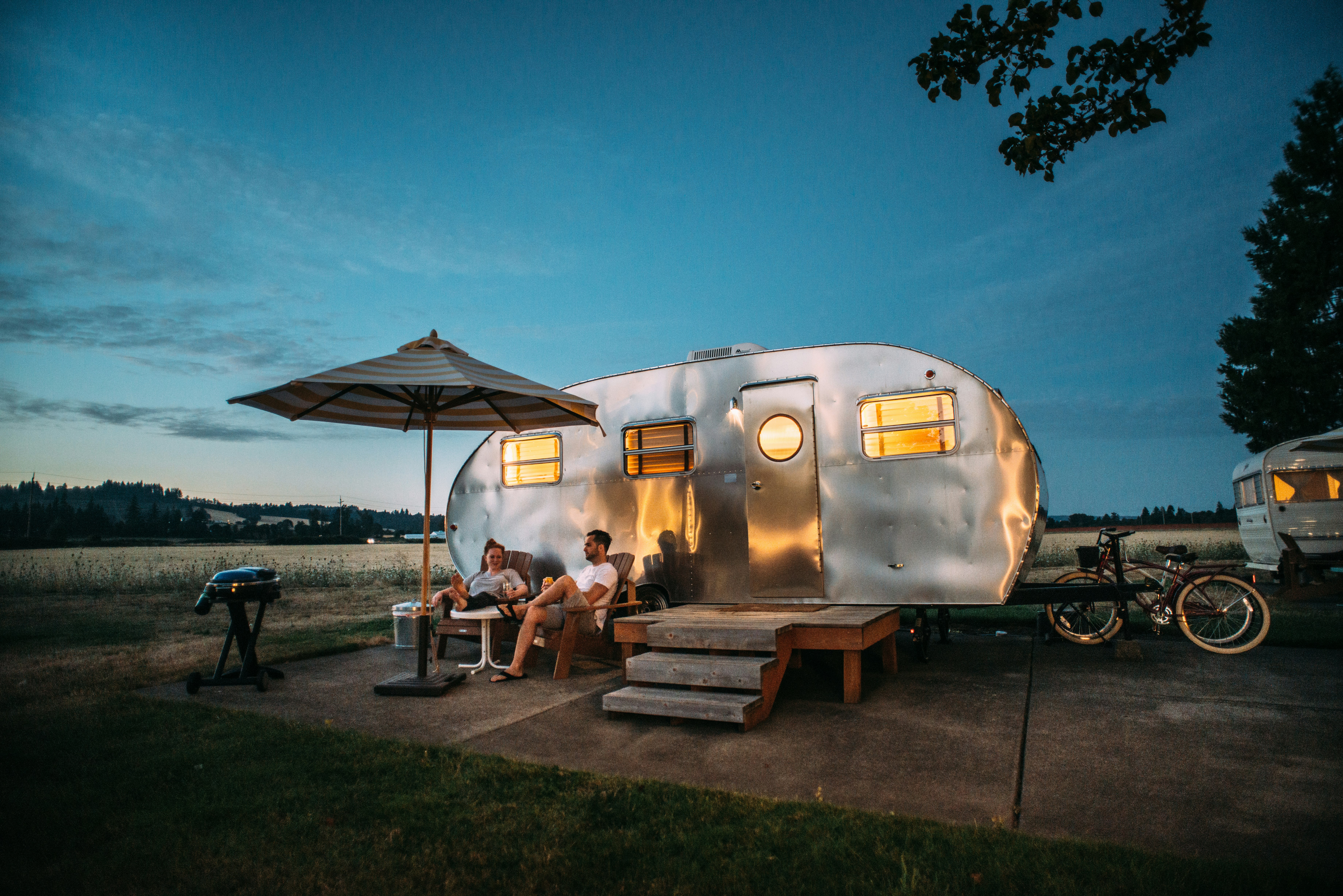 RVs parked in a campground