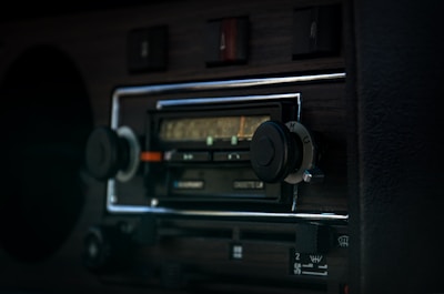 Close-up of a modern radio with clear buttons and a bright display.