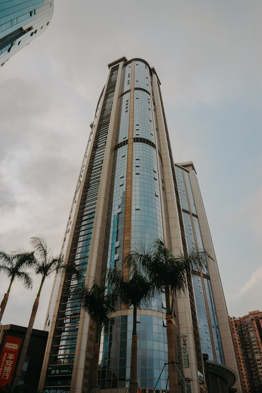 low angle photography of curtain wall building in Guangzhou China