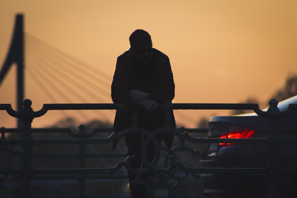 silhouette photography of man