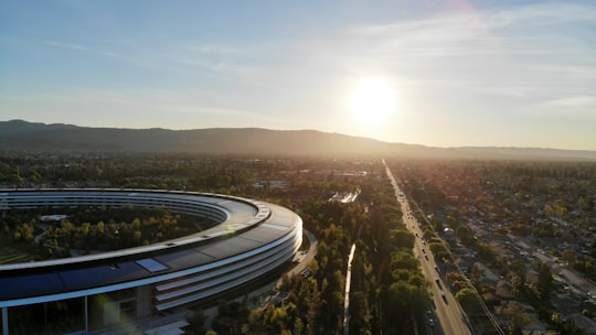 high-angle view of city in Apple Park United States