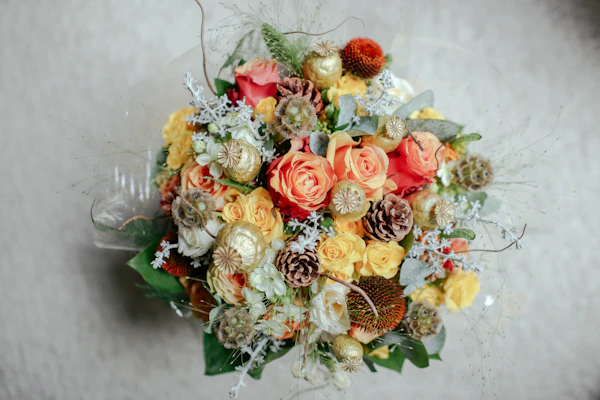 Bouquet misto giallo e arancio