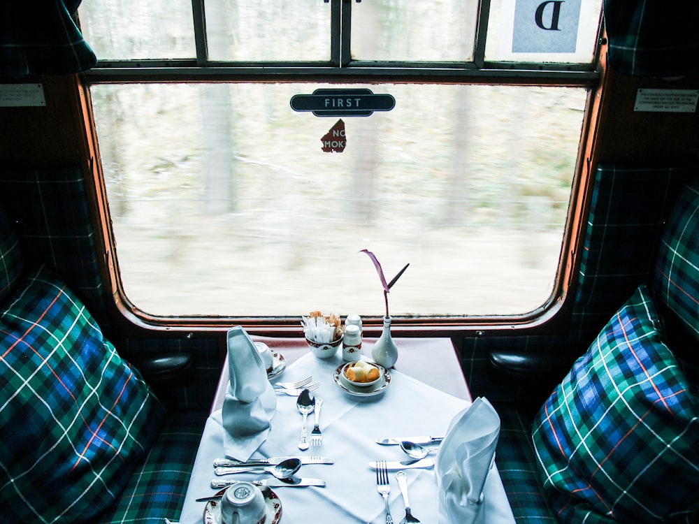 fine dining inside train