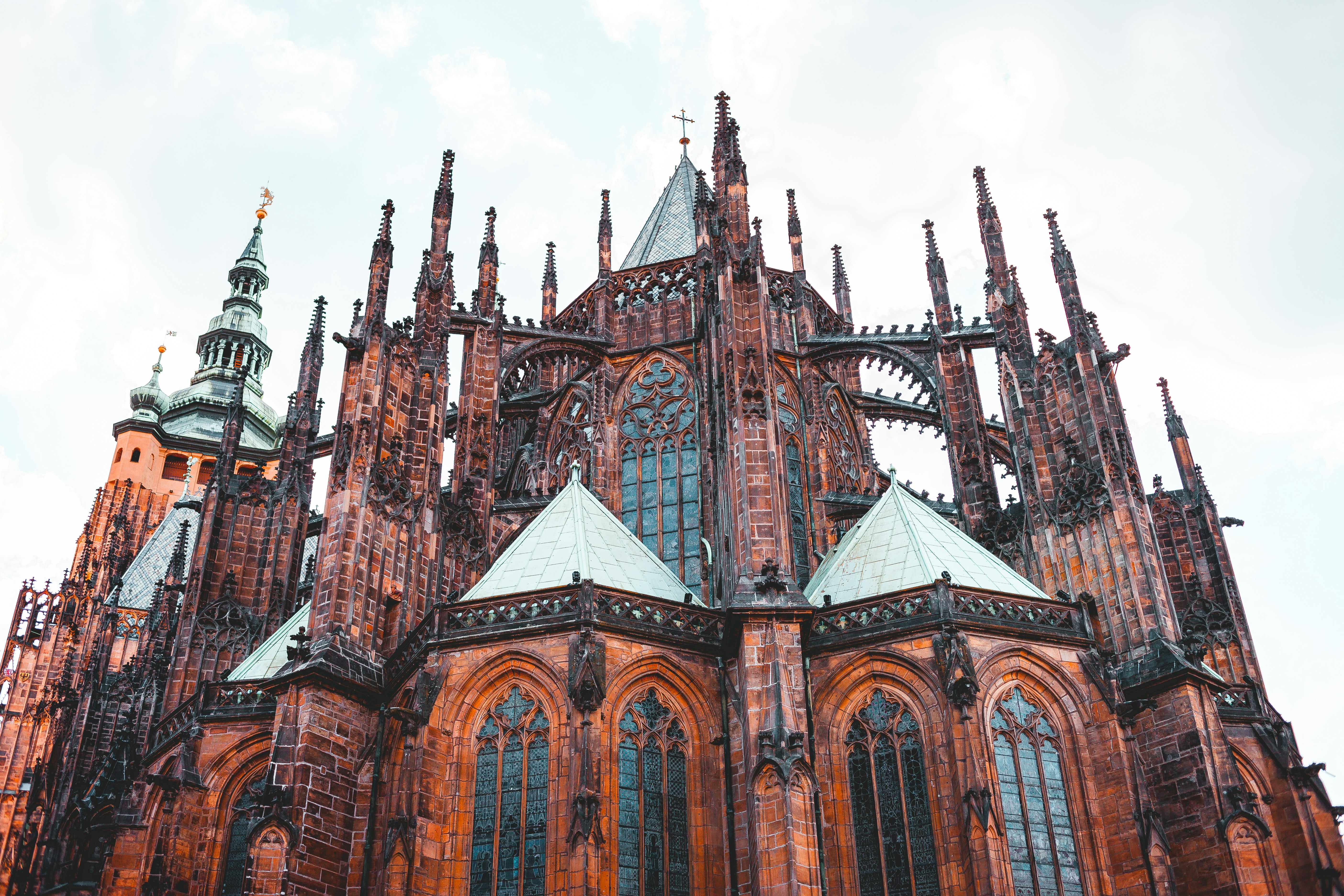 architectural photography of brown cathedral