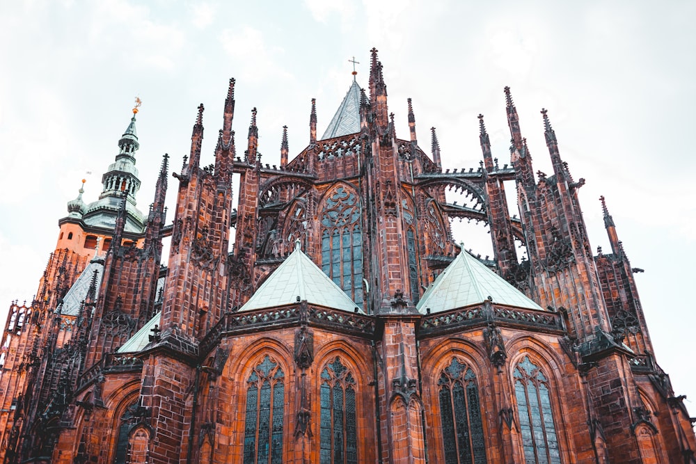 architectural photography of brown cathedral