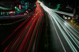time lapse photography of street road
