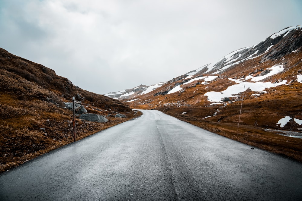 landscape photography of mountain pass