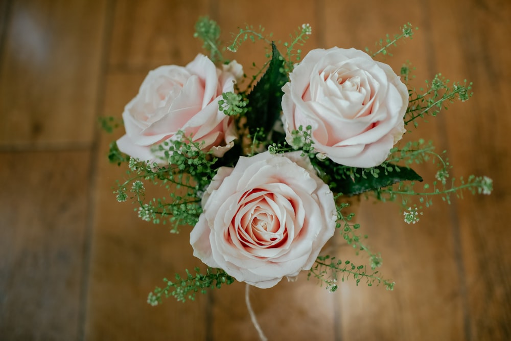 shallow focus photography of three pink roses