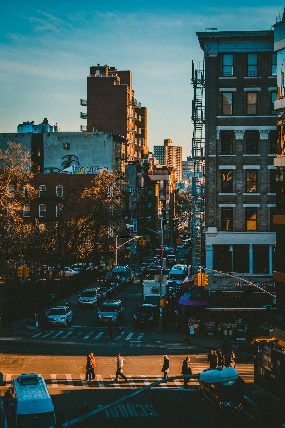 people crossing street