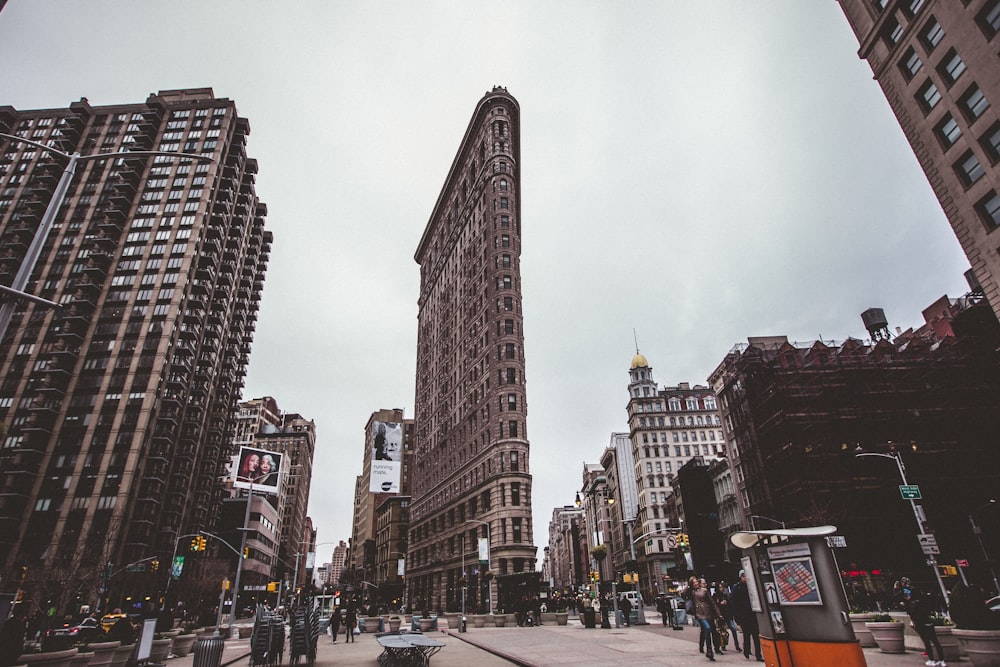 low angle of beige high-rise building