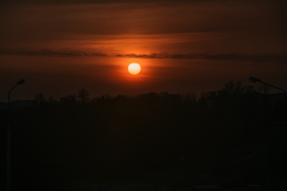 landscape photography of sunset