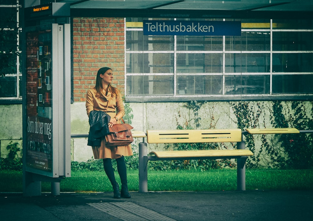 woman sitting on bench