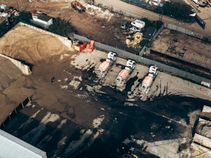 bird's-eye view of truck on park