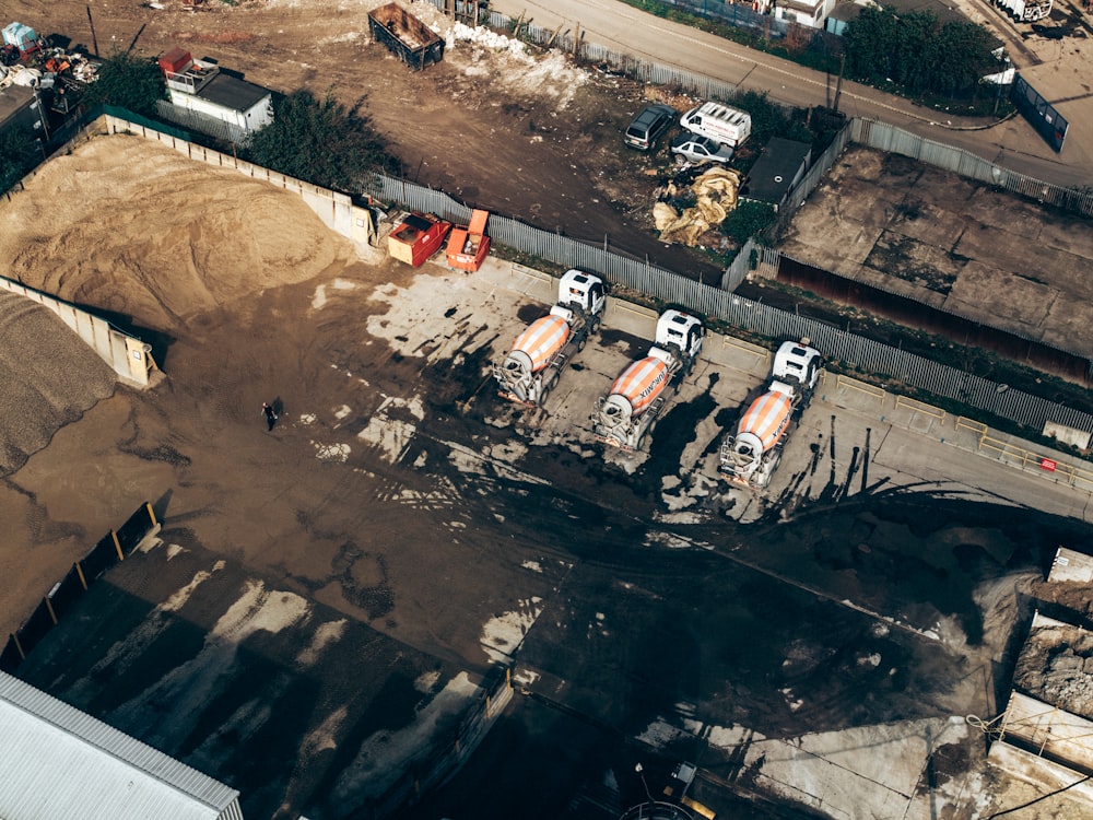 bird's-eye view of truck on park