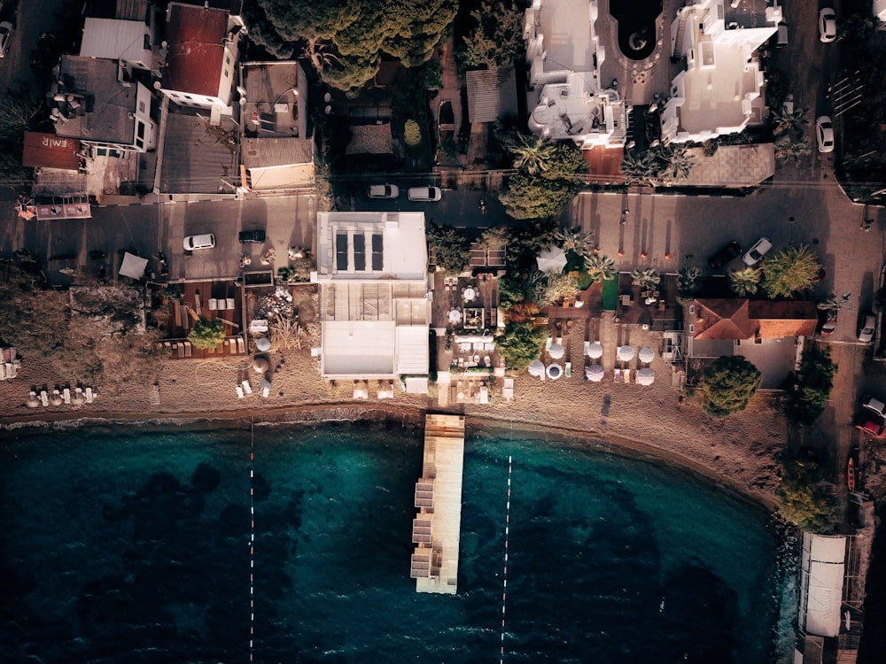 aerial photography of building near sea at daytime