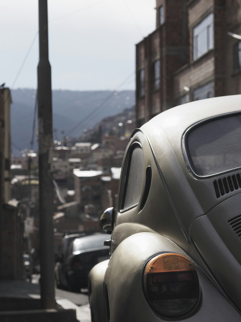 white Volkswagen Beetle Type 1