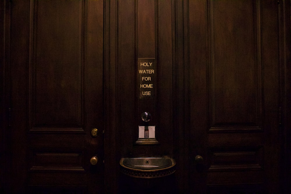 closed brown wooden door