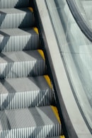 silver and black escalator