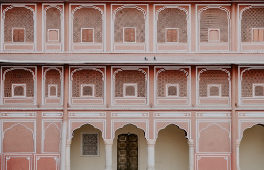 pink painted temple in City Palace India